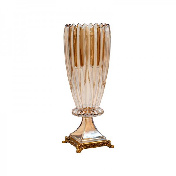 ΓΥΑΛΙΝΟ ΔΙΑΚΟΣΜΗΤΙΚΟ ΒΑΖΟ Fylliana FL201 AMBER ΧΡΩΜΑ 14x37εκ