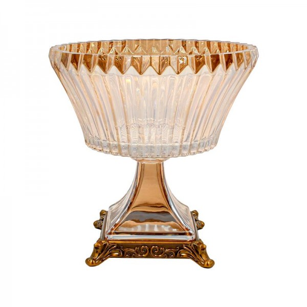 ΓΥΑΛΙΝΟ ΔΙΑΚΟΣΜΗΤΙΚΟ Fylliana FL1202 AMBER ΧΡΩΜΑ 25x23εκ