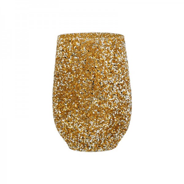 ΓΥΑΛΙΝΟ ΕΠΙΤΡΑΠΕΖΙΟ ΒΑΖΟ Fylliana Mosaic ΧΡΥΣΟ ΧΡΩΜΑ 18x25εκ