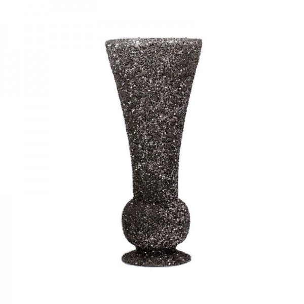 ΓΥΑΛΙΝΟ ΕΠΙΤΡΑΠΕΖΙΟ ΒΑΖΟ Fylliana Mosaic ΓΚΡΙ ΧΡΩΜΑ 15x35εκ