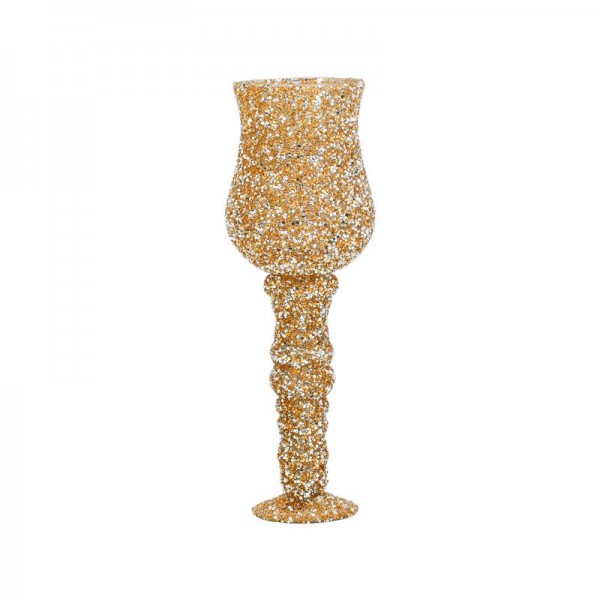 ΓΥΑΛΙΝΟ ΕΠΙΤΡΑΠΕΖΙΟ ΒΑΖΟ ΜΕ ΠΟΔΙ Fylliana Mosaic ΧΡΥΣΟ ΧΡΩΜΑ 14x40εκ