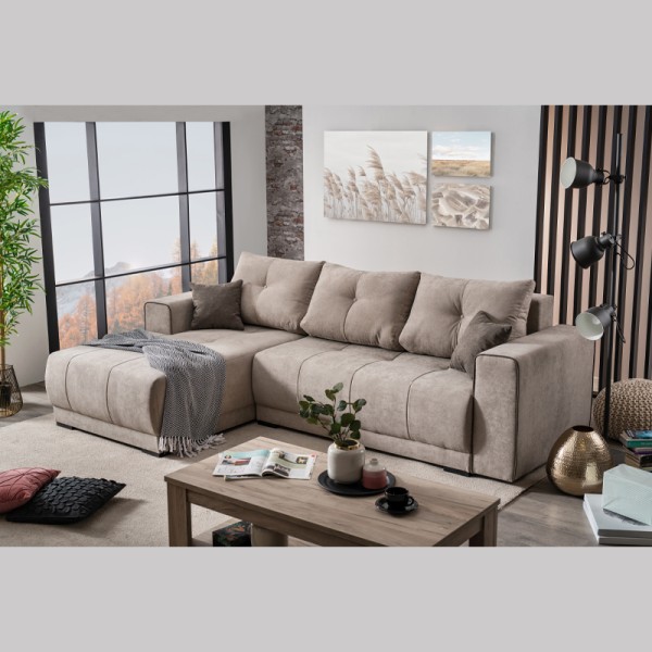 ΚΑΝΑΠΕΣ ΑΡΙΣΤΕΡΗ ΓΩΝΙΑ Figo ΜΠΕΖ-ΚΑΦΕ 274x179x83εκ