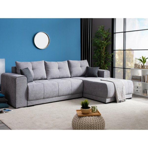 ΚΑΝΑΠΕΣ ΔΕΞΙΑ ΓΩΝΙΑ FIGO ΓΚΡΙ-ΣΚΟΥΡΟ ΓΚΡΙ 274x179x83εκ