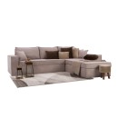 ΚΑΝΑΠΕΣ ΓΩΝΙΑ Fylliana OLYMP 3 TAUPE 280x210x80εκ