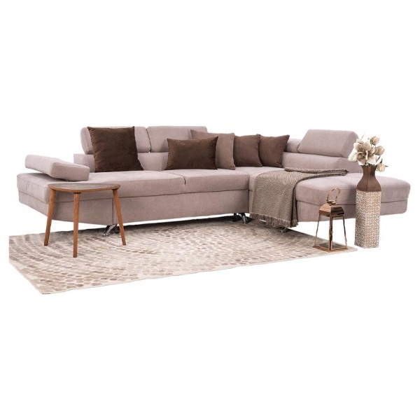 ΚΑΝΑΠΕΣ ΓΩΝΙΑ Fylliana RIO-M 3+4 ΔΕΞΙΑ TAUPE / ΚΑΦΕ 278x192x79εκ