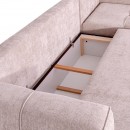 ΚΑΝΑΠΕΣ ΓΩΝΙΑ Fylliana Space ΜΠΕΖ-ΚΑΦΕ ΧΡΩΜΑ 245x175x88εκ