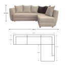 ΚΑΝΑΠΕΣ ΓΩΝΙΑ Fylliana VITA ΜΠΕΖ ΧΡΩΜΑ 255x176x90εκ