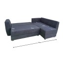 ΚΑΝΑΠΕΣ ΓΩΝΙΑ Fylliana VITA ΣΚΟΥΡΟ ΓΚΡΙ ΧΡΩΜΑ 255x176x90εκ