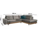 ΚΑΝΑΠΕΣ ΓΩΝΙΑ Murcia ΣΚΟΥΡΟ ΓΚΡΙ-NAVY BLUE ΔΕΞΙΑ ΓΩΝΙΑ 280*220