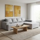 ΚΑΝΑΠΕΣ ΓΩΝΙΑ Nirvana ΓΚΡΙ ΧΡΩΜΑ 267x178x75εκ