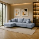 ΚΑΝΑΠΕΣ ΚΡΕΒΑΤΙ Fylliana Jasper ΑΡΙΣΤΕΡΗ ΓΩΝΙΑ ΑΝΘΡΑΚΙ ΥΦΑΣΜΑ 255x170x90εκ