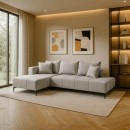 ΚΑΝΑΠΕΣ ΚΡΕΒΑΤΙ Fylliana Jasper ΑΡΙΣΤΕΡΗ ΓΩΝΙΑ ΜΠΕΖ ΥΦΑΣΜΑ 255x170x90εκ