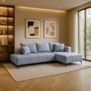 ΚΑΝΑΠΕΣ ΚΡΕΒΑΤΙ Fylliana Jasper ΔΕΞΙΑ ΓΩΝΙΑ ΑΝΘΡΑΚΙ ΥΦΑΣΜΑ 255x170x90εκ