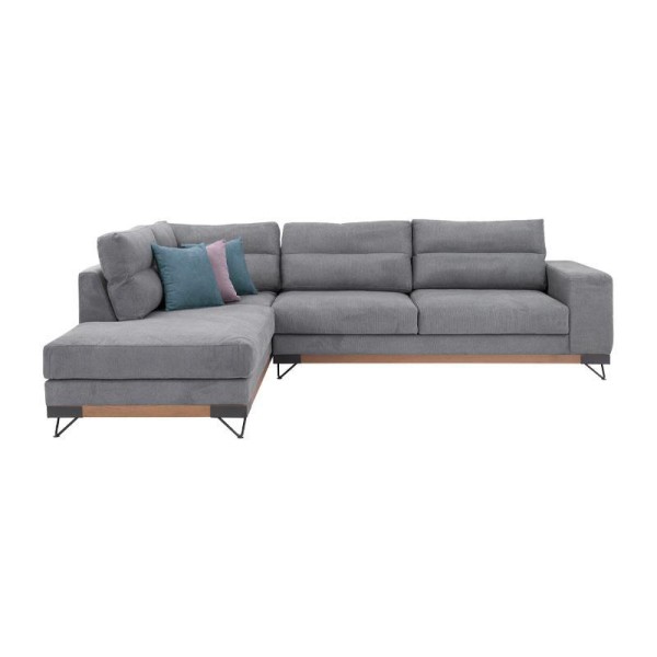 ΚΑΝΑΠΕΣ New Monaco ΑΡΙΣΤΕΡΗ ΓΩΝΙΑ ΓΚΡΙ 300x230x95εκ