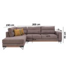 ΚΑΝΑΠΕΣ New Monaco ΑΡΙΣΤΕΡΗ ΓΩΝΙΑ ΚΑΦΕ 300x230x95εκ