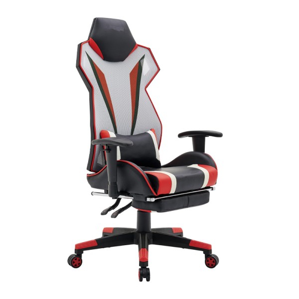 ΚΑΡΕΚΛΑ GAMING Fylliana D-01 ΤΕΧΝΟΔΕΡΜΑ ΜΑΥΡΗ-ΚΟΚΚΙΝΗ 53x47x127εκ