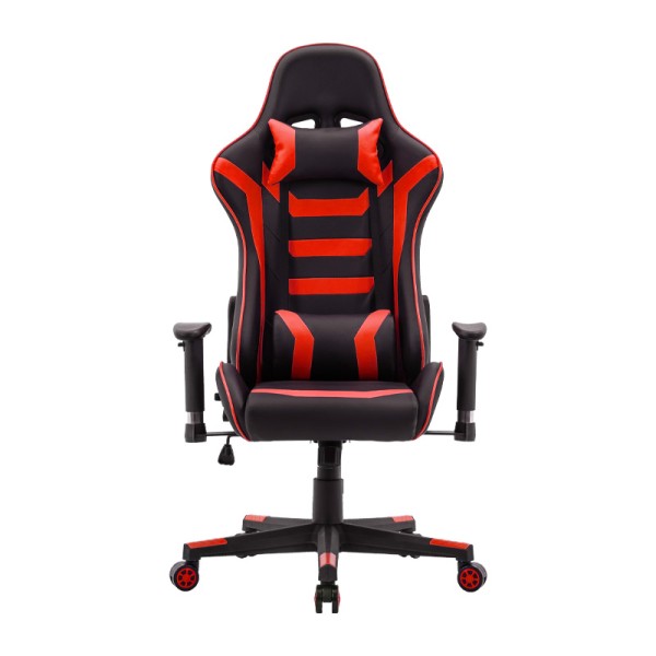 ΚΑΡΕΚΛΑ GAMING Fylliana SAR-1 ΜΑΥΡΟ-ΚΟΚΚΙΝΟ ΤΕΧΝΟΔΕΡΜΑ 64x53x135εκ