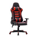 ΚΑΡΕΚΛΑ GAMING Fylliana SAR-1 ΜΑΥΡΟ-ΚΟΚΚΙΝΟ ΤΕΧΝΟΔΕΡΜΑ 64x53x135εκ