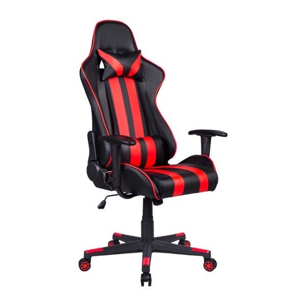 ΚΑΡΕΚΛΑ GAMING Fylliana SAR-12 ΜΑΥΡΟ-ΚΟΚΚΙΝΟ ΤΕΧΝΟΔΕΡΜΑ 64x53x135εκ