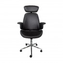 ΚΑΡΕΚΛΑ ΓΡΑΦΕΙΟΥ ΔΙΕΥΘΥΝΤΗ Fylliana FL921 ΚΑΦΕ ΤΕΧΝΟΔΕΡΜΑ ΜΕ ΚΑΡΥΔΙ ΞΥΛΟ 68x68x125εκ