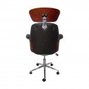 ΚΑΡΕΚΛΑ ΓΡΑΦΕΙΟΥ ΔΙΕΥΘΥΝΤΗ Fylliana FL921 ΚΑΦΕ ΤΕΧΝΟΔΕΡΜΑ ΜΕ ΚΑΡΥΔΙ ΞΥΛΟ 68x68x125εκ