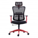 ΚΑΡΕΚΛΑ ΓΡΑΦΕΙΟΥ Fylliana FL9088 ΜΑΥΡΟ ΥΦΑΣΜΑ ΚΟΚΚΙΝΟ ΣΚΕΛΕΤΟ 60x60x119-129κ