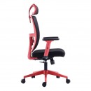 ΚΑΡΕΚΛΑ ΓΡΑΦΕΙΟΥ Fylliana FL9088 ΜΑΥΡΟ ΥΦΑΣΜΑ ΚΟΚΚΙΝΟ ΣΚΕΛΕΤΟ 60x60x119-129κ