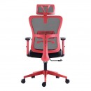 ΚΑΡΕΚΛΑ ΓΡΑΦΕΙΟΥ Fylliana FL9088 ΜΑΥΡΟ ΥΦΑΣΜΑ ΚΟΚΚΙΝΟ ΣΚΕΛΕΤΟ 60x60x119-129κ