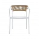 ΚΑΡΕΚΛΑ ΚΗΠΟΥ Fylliana Elora ΛΕΥΚΟ-ΚΑΦΕ ΧΡΩΜΑ 58x56x75εκ