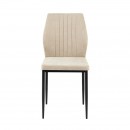 ΚΑΡΕΚΛΑ ΤΡΑΠΕΖΑΡΙΑΣ Fylliana FL25410 ΜΠΕΖ ΧΡΩΜΑ ΥΦΑΣΜΑ ΜΕ ΜΑΥΡΑ ΜΕΤΑΛΛΙΚΑ ΠΟΔΙΑ 42x58x87εκ