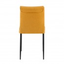 ΚΑΡΕΚΛΑ ΤΡΑΠΕΖΑΡΙΑΣ Fylliana FL25414 ΜΟΥΣΤΑΡΔΙ ΧΡΩΜΑ ΥΦΑΣΜΑ ΜΕ ΜΑΥΡΑ ΜΕΤΑΛΛΙΚΑ ΠΟΔΙΑ 44x60x86εκ