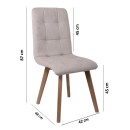 ΚΑΡΕΚΛΑ ΤΡΑΠΕΖΑΡΙΑΣ Fylliana NEW T-17 ΜΠΕΖ ME GREY ΠΟΔΙΑ 42x48x87εκ