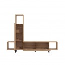 ΚΕΝΤΡΟ ΨΥΧΑΓΩΓΙΑΣ-ΣΥΝΘΕΣΗ ANDROS ARTISAN OAK-ARTISAN OAK ΜΕ ΜΑΥΡΕΣ ΓΡΑΜΜΕΣ 184x30x138εκ