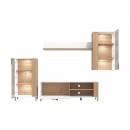 ΚΕΝΤΡΟ ΨΥΧΑΓΩΓΙΑΣ-ΣΥΝΘΕΣΗ BASTIA ARTISAN OAK-ΛΕΥΚΟ 281x40x170εκ jxtr