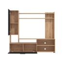 ΚΕΝΤΡΟ ΨΥΧΑΓΩΓΙΑΣ-ΣΥΝΘΕΣΗ BRAGA ARTISAN OAK-ΜΑΥΡΟ 168x35x157εκ