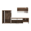 ΚΕΝΤΡΟ ΨΥΧΑΓΩΓΙΑΣ-ΣΥΝΘΕΣΗ CAEN FLAGSTAFF OAK-ΛΕΥΚΟ HIGH GLOSS FOIL 263x40x170εκ