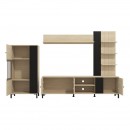 ΚΕΝΤΡΟ ΨΥΧΑΓΩΓΙΑΣ-ΣΥΝΘΕΣΗ CAMARGUE OAK-BLACK OAK 263x40x167εκ