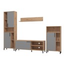 ΚΕΝΤΡΟ ΨΥΧΑΓΩΓΙΑΣ-ΣΥΝΘΕΣΗ CANTAL ARTISAN OAK-ΓΚΡΙ ΓΡΑΦΙΤΗΣ 279x38x192,5εκ