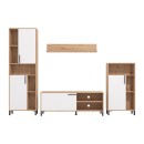 ΚΕΝΤΡΟ ΨΥΧΑΓΩΓΙΑΣ-ΣΥΝΘΕΣΗ CANTAL ARTISAN OAK-ΛΕΥΚΗ ΛΑΚΚΑ 279x38x192εκ
