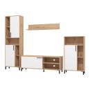 ΚΕΝΤΡΟ ΨΥΧΑΓΩΓΙΑΣ-ΣΥΝΘΕΣΗ CANTAL ARTISAN OAK-ΛΕΥΚΗ ΛΑΚΚΑ 279x38x192εκ