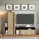 ΚΕΝΤΡΟ ΨΥΧΑΓΩΓΙΑΣ-ΣΥΝΘΕΣΗ CHANIA ARTISAN OAK-ARTISAN OAK ΜΕ ΜΑΥΡΕΣ ΓΡΑΜΜΕΣ-ΜΑΥΡΟ 196x33x140εκ xtrt