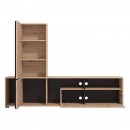 ΚΕΝΤΡΟ ΨΥΧΑΓΩΓΙΑΣ-ΣΥΝΘΕΣΗ CHANIA ARTISAN OAK-ARTISAN OAK ΜΕ ΜΑΥΡΕΣ ΓΡΑΜΜΕΣ-ΜΑΥΡΟ 196x33x140εκ xtrt
