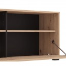 ΚΕΝΤΡΟ ΨΥΧΑΓΩΓΙΑΣ-ΣΥΝΘΕΣΗ CHANIA ARTISAN OAK-ARTISAN OAK ΜΕ ΜΑΥΡΕΣ ΓΡΑΜΜΕΣ-ΜΑΥΡΟ 196x33x140εκ xtrt