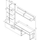 ΚΕΝΤΡΟ ΨΥΧΑΓΩΓΙΑΣ-ΣΥΝΘΕΣΗ EVORA ARTISAN OAK-CARBON 205x41x173εκ