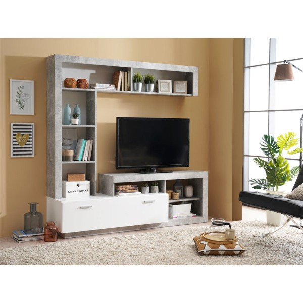 ΚΕΝΤΡΟ ΨΥΧΑΓΩΓΙΑΣ-ΣΥΝΘΕΣΗ GLEN ΛΕΥΚΟ-ΓΚΡΙ CONCRETE 170x41x170εκ