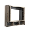 ΚΕΝΤΡΟ ΨΥΧΑΓΩΓΙΑΣ-ΣΥΝΘΕΣΗ LORCA GREY OAK / ΜΑΥΡΟ 195x35x171εκ