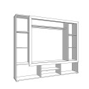 ΚΕΝΤΡΟ ΨΥΧΑΓΩΓΙΑΣ-ΣΥΝΘΕΣΗ LORCA GREY OAK / ΜΑΥΡΟ 195x35x171εκ
