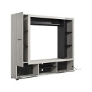 ΚΕΝΤΡΟ ΨΥΧΑΓΩΓΙΑΣ-ΣΥΝΘΕΣΗ LORCA WHITE OAK / ΜΑΥΡΟ 195.5x35x171.5εκ