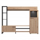 ΚΕΝΤΡΟ ΨΥΧΑΓΩΓΙΑΣ-ΣΥΝΘΕΣΗ RETIMNO ARTISAN OAK-ARTISAN OAK ΜΕ ΜΑΥΡΕΣ ΓΡΑΜΜΕΣ-ΜΑΥΡΟ 208x33x158εκ
