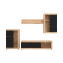 ΚΕΝΤΡΟ ΨΥΧΑΓΩΓΙΑΣ-ΣΥΝΘΕΣΗ ROSSO ARTISAN OAK-BLACK ΜΑΤT FOIL 266x41x186εκ